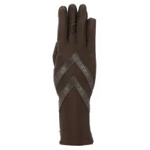 Gants Polyester Chevrons Cuir Doublé Polaire - Isotoner Référence : 15044