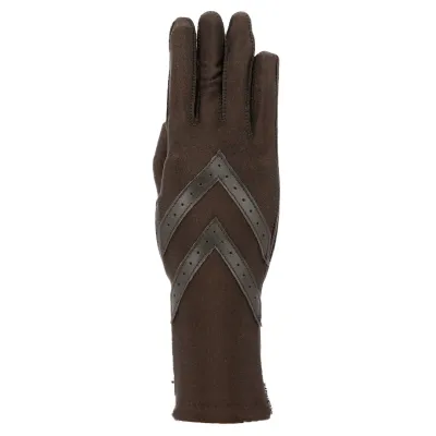 Gants Polyester Chevrons Cuir Doublé Polaire - Isotoner Référence : 15044