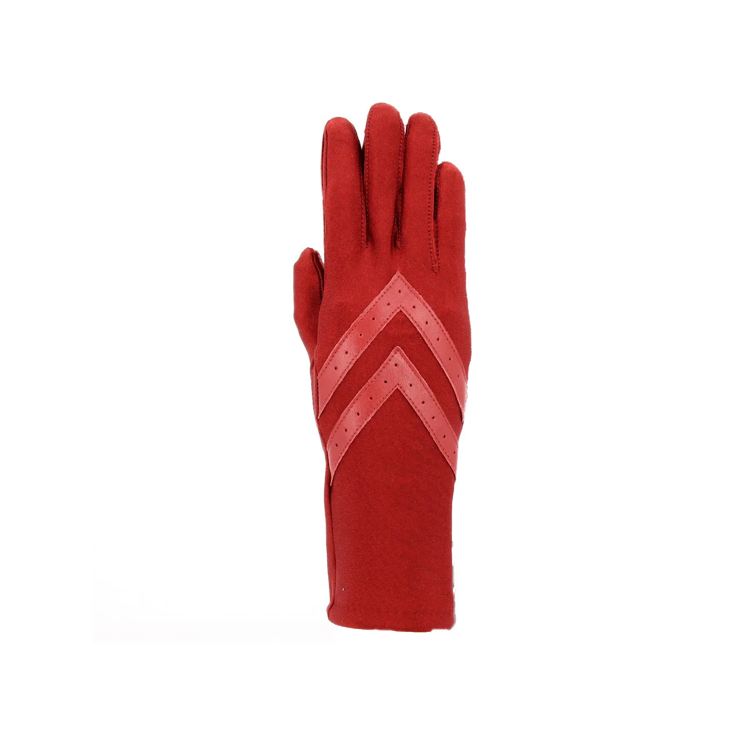 Gants Polyester Chevrons Cuir Doublé Polaire - Isotoner Référence : 15044
