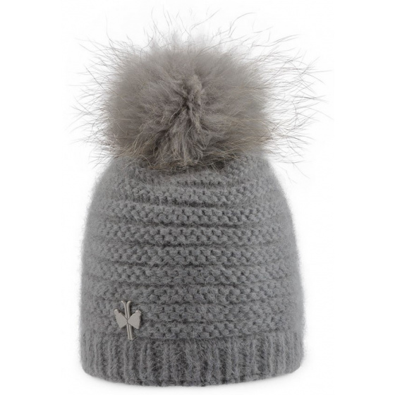 Grey Naiade Pom-Pom Beanie - Pipolaki