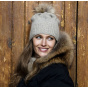 Giulia Star Gray Pom-Pom Beanie - Pipolaki