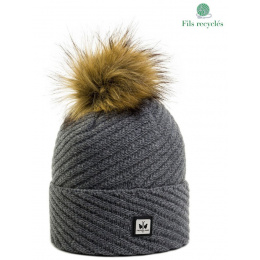 Grey Bella Pompom Beanie - Pipolaki
