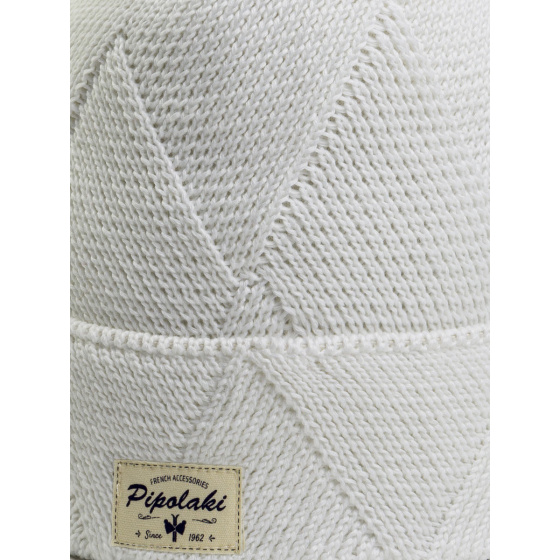 White Agena Pompom Beanie - Pipolaki