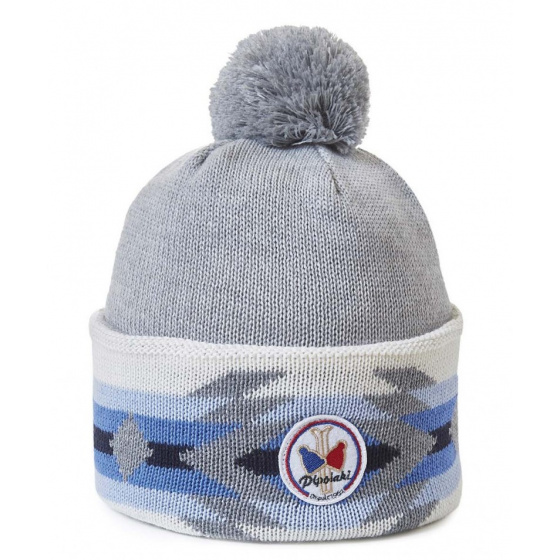 Charles Light Grey Pompom Beanie - Pipolaki