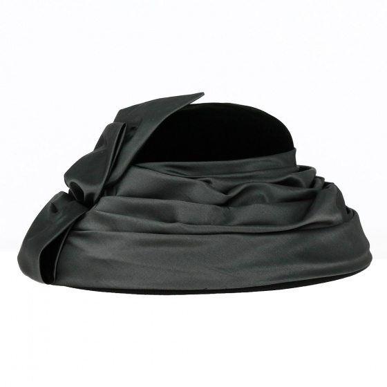 Mathilde Black Gala Wide-Brimmed Hat - Traclet