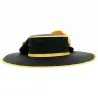 Chapeau de Cérémonie Edith Noir et Jaune - Traclet Reference : 9572 | Chapellerie Traclet