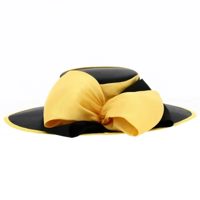 Black and Yellow Edith Ceremonial Hat - Traclet Reference: 9572 | Traclet Hat Shop