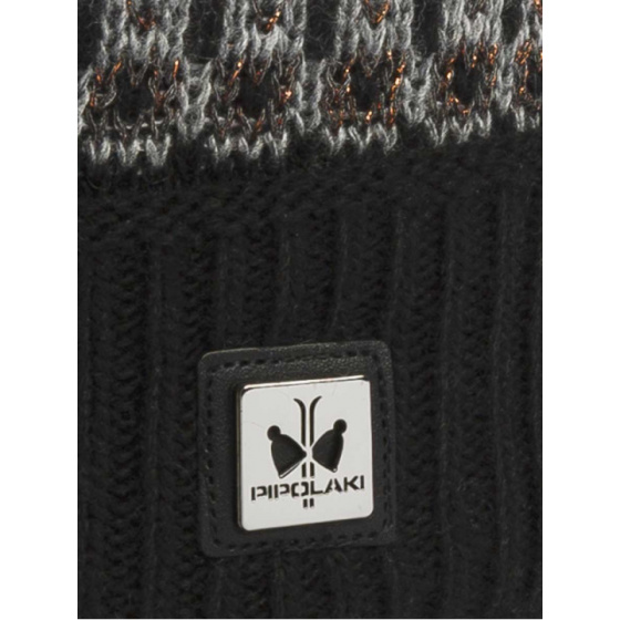Black Juliette Pompom Beanie - Pipolaki Black Juliette Pompom Beanie - Pipolaki