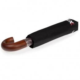 Crook Wood Black Umbrella - Isotoner