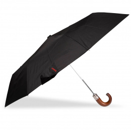 Black Wooden Crook Umbrella - Isotoner