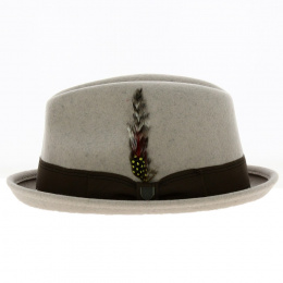 Mouse Grey Wool Felt Trilby Hat - Brixton