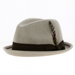 Mouse Grey Wool Felt Trilby Hat - Brixton