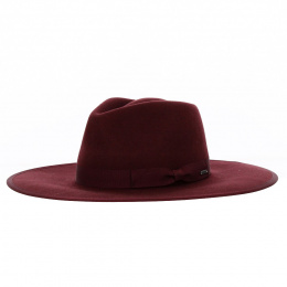 Jo Rancher Fedora Hat Wool Felt Burgundy - Brixton