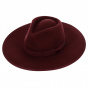 Fedora Jo Rancher Hat Felt Wool Bordeaux - Brixton
