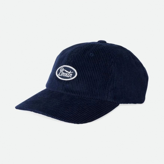 Baseball Cap Parsons Velvet Navy Orange - Brixton