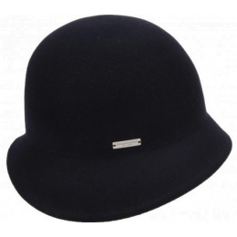 Léa Wool Cloche Hat in Black - Seeberger