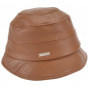 Camille Cloche Hat Camel Leather - Seeberger