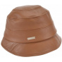 Camille Leather Cloche Hat Camel - Seeberger