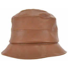 Chapeau Cloche Camille Cuir Camel - Seeberger