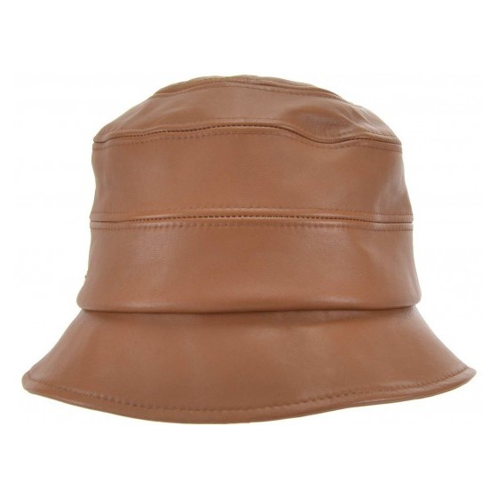 Chapeau Cloche Camille Cuir Camel - Seeberger Chapeau Cloche Camille Cuir Camel - Seeberger