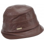 Camille Cloche Hat Burgundy Leather - Seeberger
