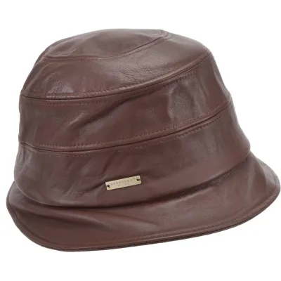 Chapeau Cloche Camille Cuir Burgundy - Seeberger  Reference : 19012| Chapellerie Traclet