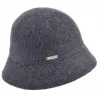 Chapeau Cloche Eva Laine Anthracite - Seeberger  Reference : 19015| Chapellerie Traclet