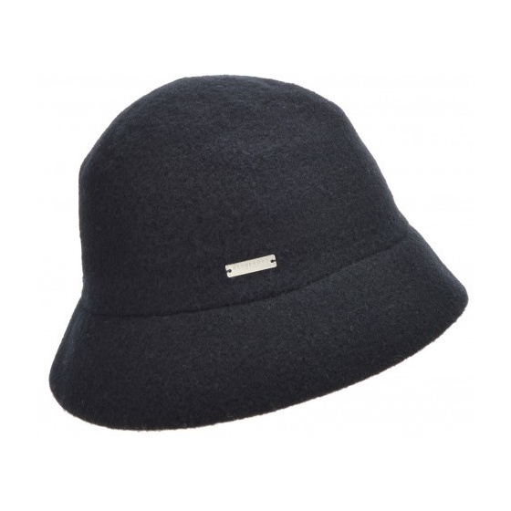 Cloche Hat Eva Wool Black - Seeberger