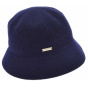 Eva Navy Wool Cloche Hat - Seeberger