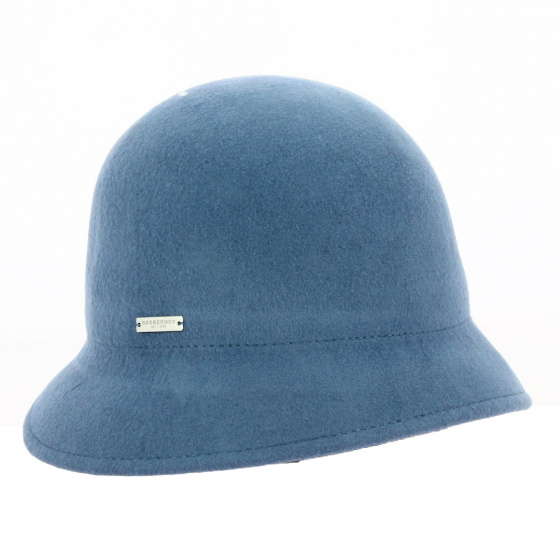Blue Wool Cloche Hat Léa - Seeberger