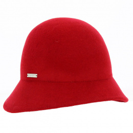 Lea Wool Cloche Hat Red - Seeberger