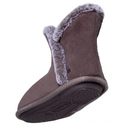 Women's Gray Bootie Slippers - Isotoner