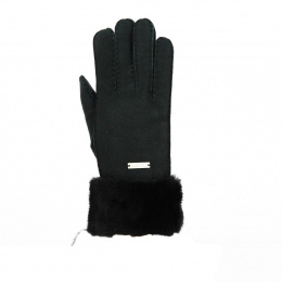Women's Black Sheepskin Gloves - Seeberger