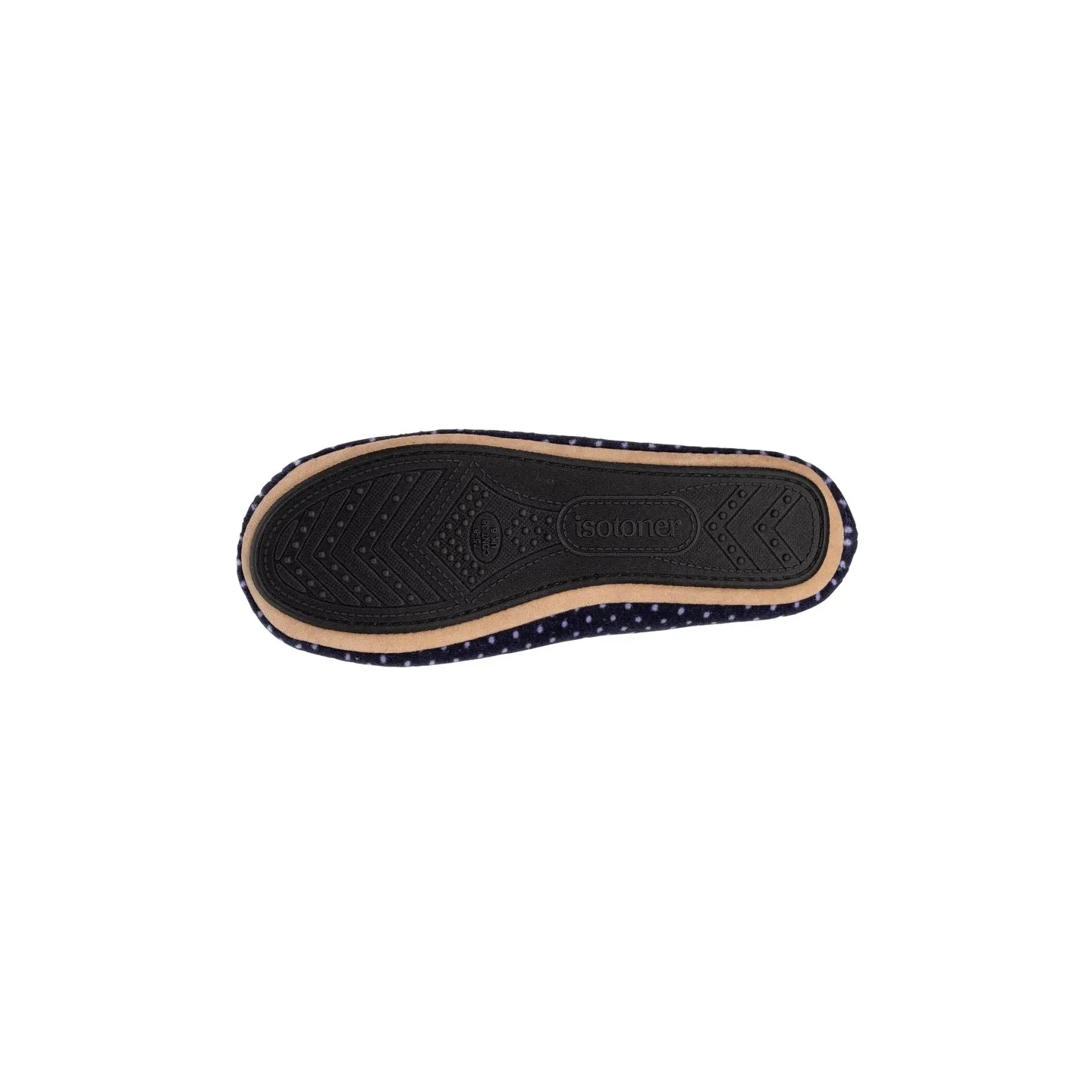 Chaussons Ballerines Femme Pois Nœud Marine - Isotoner  Reference : 19041| Chapellerie Traclet