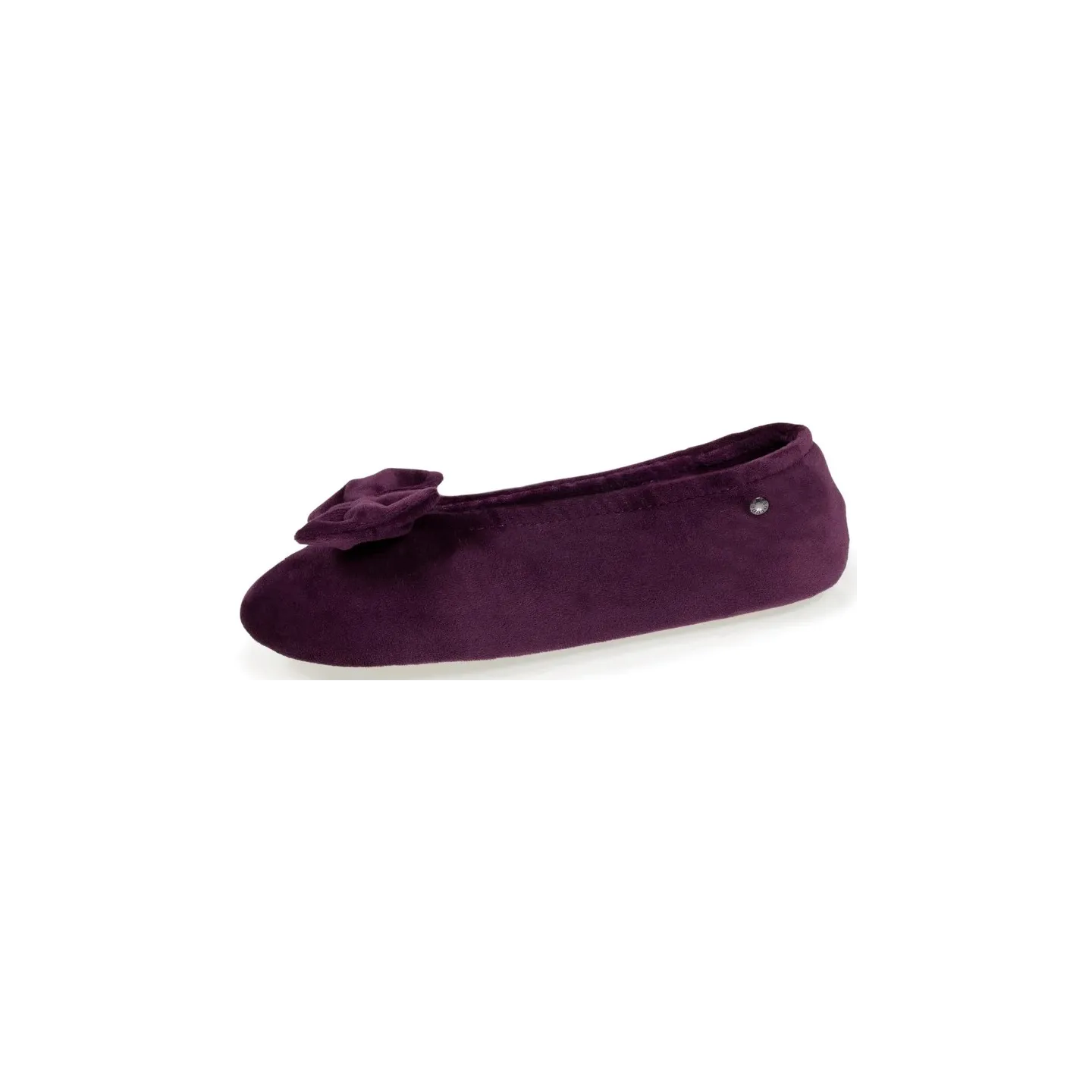 Women's Eggplant Bow Ballet Slippers - Isotoner Traclet Boutique Reference: 19044| Traclet Hat Shop
