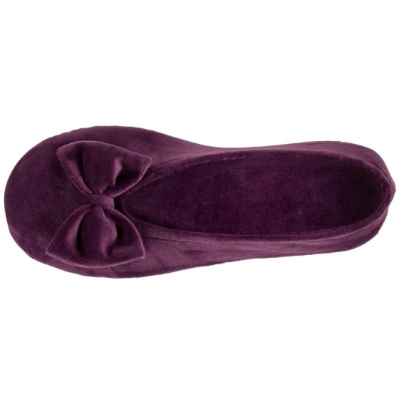 Women's Eggplant Bow Ballet Slippers - Isotoner Women's Eggplant Bow Ballet Slippers - Isotoner