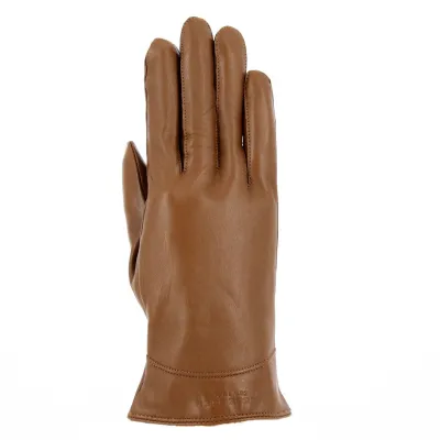 Women's Camel Sheepskin Leather Gloves - Seeberger Reference: 19056 | Chapellerie Traclet