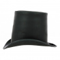 Top hat 17cm Black Leather - American Hat makers