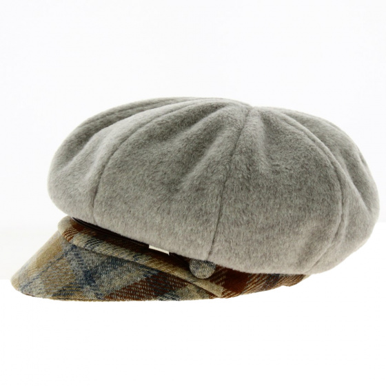 Beige Fleece Newsboy Cap - Traclet