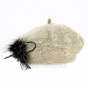 Beige Charm Angora Beret - Traclet