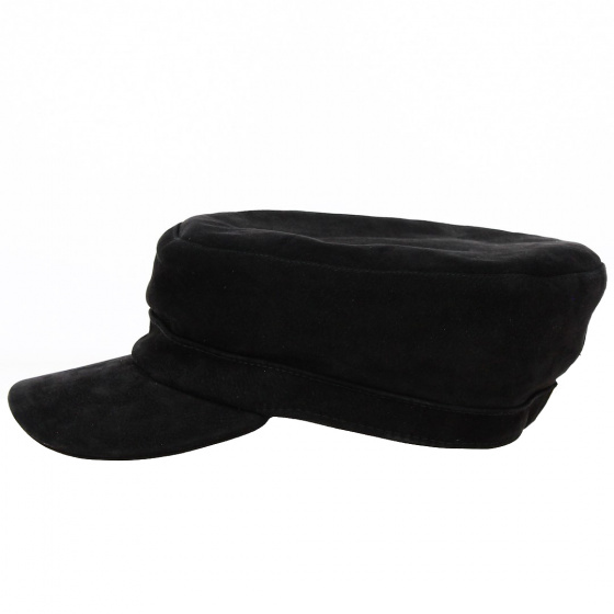 Black Leather Cuban Cap - City Sport Black Leather Cuban Cap - City Sport