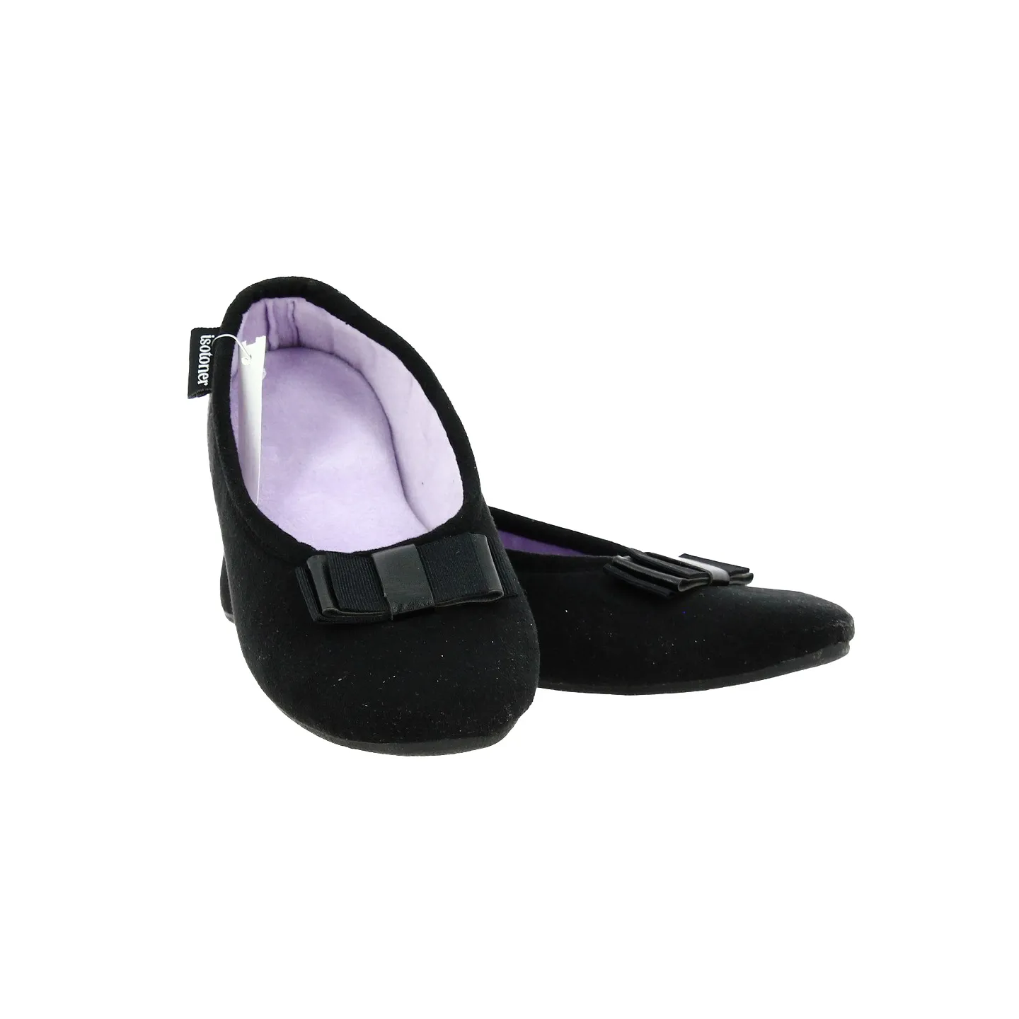 Ballerines Suède Noir - Isotoner Référence : 19089 | Chapellerie Traclet