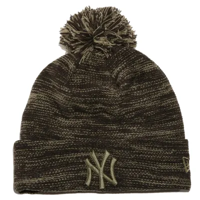 Bonnet à Pompon Marl Yankees Kaki et Noir- New Era  Reference : 8621 | Chapellerie Traclet