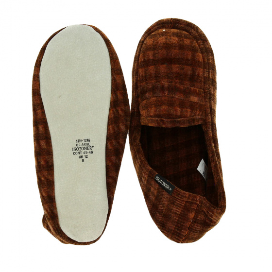 Men's Slippers with Rubber Soles Brown - Isotoner