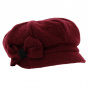 Burgundy Wool Zabou Newsboy Cap - Traclet