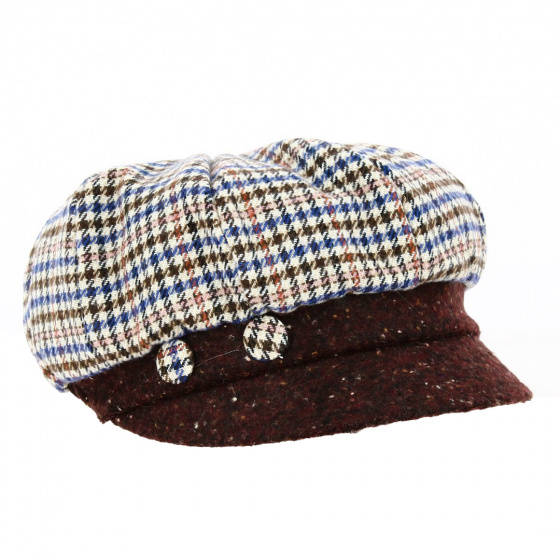 Brown Wool Newsboy Cap Brigitte - Traclet