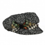 Gray Wool Herringbone Newsboy Cap - Traclet