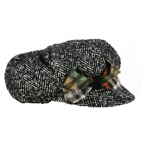 Casquette Gavroche Chevrons Laine Gris - Traclet Casquette Gavroche Chevrons Laine Gris - Traclet