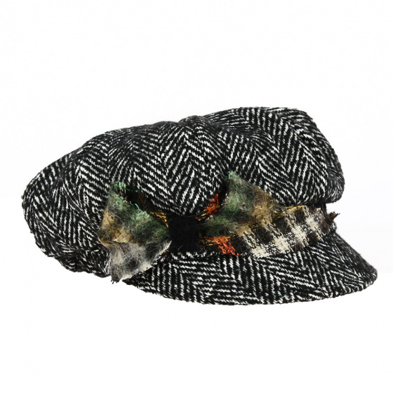 Casquette Gavroche Fleur Laine Gris - Traclet