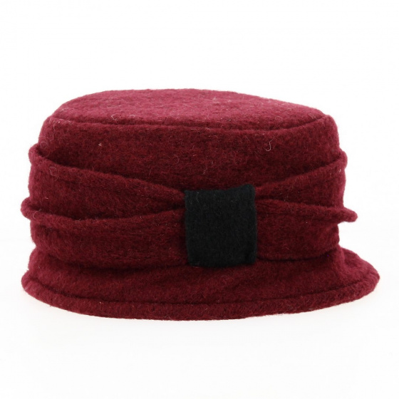 Burgundy Wool Justine Cloche Hat - Traclet